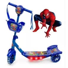 Patinete Homem Aranha 3 Rodas Cesto e Led