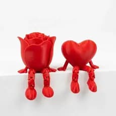 Kit Coração E Rosa Articulados Em 3d Decoração Criativa