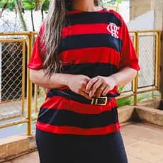 Camisa Flamengo Manto Adulto Dry Max Listrada com Trechos do Hino Oficial Mengo Rubro-Negro Uniforme