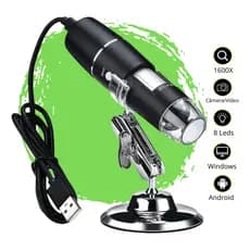 Microscópio Digital Zoom 1600x Lupa Microscópica Portátil Profissional Hd Usb Câmera 2.0mp Compatível Pc Android Tumblr