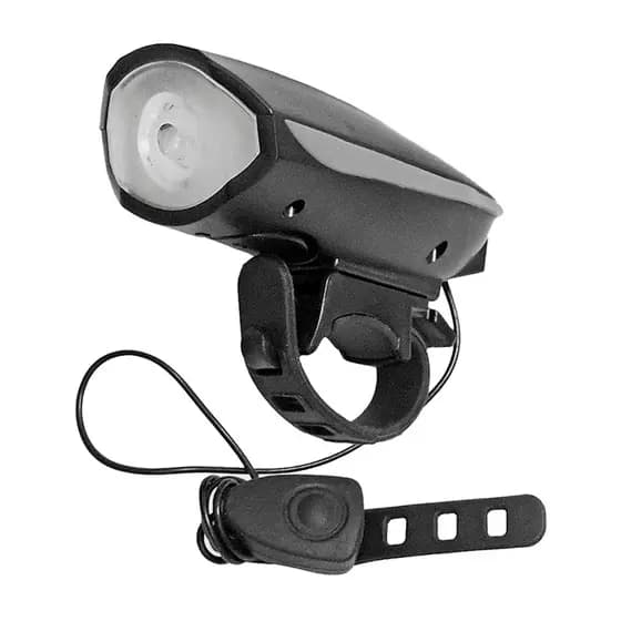 Lanterna Potente USB Recarregável para Bike - Luz LED Branca e Buzina
