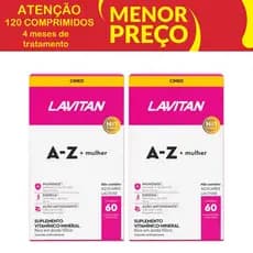 Kit 2x Lavitan AZ Mulher Cimed 60 Comprimidos Cada caixa Total 120 Comprimidos