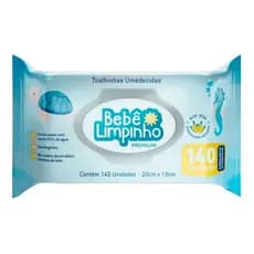 Toalha Umedecida Bebê Limpinho Premium 140 Unidades