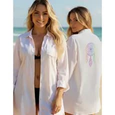 Chemise Manga Longa Estampada Feminina Filtro dos Sonhos Estampa Envio Rápido Dtf