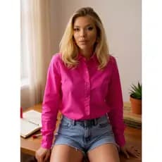 Camisa Feminina Manga Longa Sem Botões Uniforme Secretária Executiva Faculdade Casual Tendência