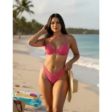 Conjunto Biquini Bojo Meia Taça Moda Praia Marquinha Poliamida