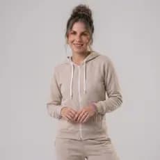 Blusa de Frio de Moletom Casaco Canguru com Touca e Zipper