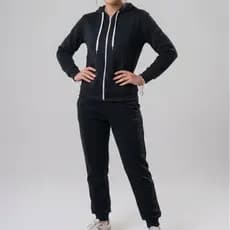 Conjunto Moletom Feminino Com Zíper E Capuz Calça Jogger Casual Blusa De Frio Agasalho Feminino Com Bolso Inverno Premiu