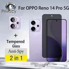 2 Em 1 Película OPPO Reno 14 Pro 5G Tela De Privacidade Anti-Espionagem Vidro Para OPPO Reno 14 F 5G