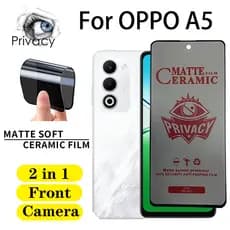 2 Em 1 Película OPPO A5 Protetor De Tela Anti Espião Soft Câmera De Filme De Privacidade Fosca De Cerâmica