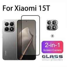 2 Em 1 Película Xiaomi 15T 5G Protetor De Tela De Vidro Temperado Para Xiaomi 15 14 14T 13 13T Pro 5G Lente De Câmera
