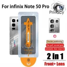Película De Privacidade Anti-Espião 2 Em 1 infinix Note 50 Pro , Protetor De Tela De Vidro Temperado Com Um Clique Para