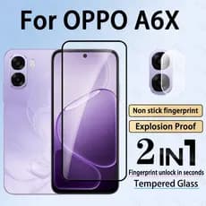 2 Em 1 Película OPPO A6X Nova Atualização Protetor De Tela De Vidro Temperado Para OPPO A6t A5 A6 Reno 15 14 15F 14F Pro