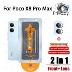 Película De Privacidade Anti-Espião 2 Em 1 Poco X8 Pro Max Protetor De Tela De Vidro Temperado Com Um Clique Para C85 C7