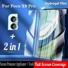 Protetor De Tela De Hidrogel Macio 2 Em 1 Poco X8 Pro Para Xiaomi Max 4G 5G Lente De Câmera De Proteção