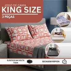 Jogo de Lençol King Size 3 Peças Microfibra Premium - Estampas Sortidas