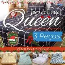 Kit Jogo de Lençol Casal Queen 3 Peças 1,98m x1,58m x 0,3m de Altura Estampas Sortidas
