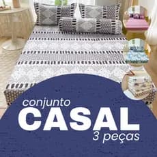 Lençol Casal Padrão 3 Peças Estampado Microfibra
