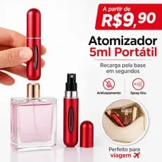 Atomizador de Perfume 5ml Recarga pela Base Portátil Mini Spray de Viagem Antivazamento