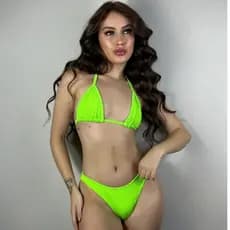 Biquini Cortininha de amarrar tecico canelado asa delta calcinha fio moda praia cavado sem bojo
