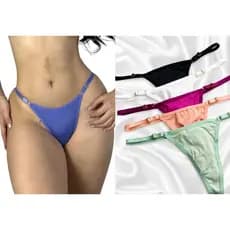Kit 3,5,10 calcinhas Safira tanga fio dental alça regulável fio duplo dia dia feminina confortável