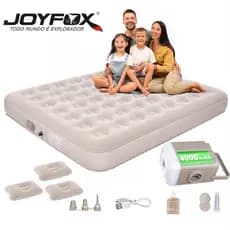 JOYFOX Colchão Inflável King 203*183*28cm Com Bomba Inflável De Bateria De Lítio Embutida E Removível