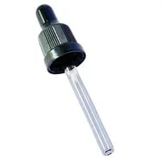 Conta Gotas Rosca R18, Cânula 70mm, Bulbo E Tampa Preta - 50 Unidades