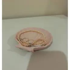 Concha decorativa porta joias rosa