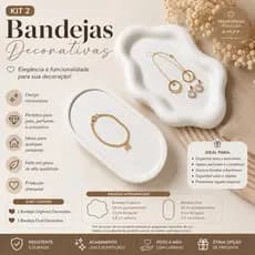 Kit Bandejas decorativas branca