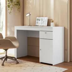 Escrivaninha Mesa De Computador Com Gavetas E Porta Para Quarto Home Office
