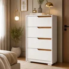 Cômoda 4 Gavetas 120x70 Organizadora Branca MDF Quarto Flex