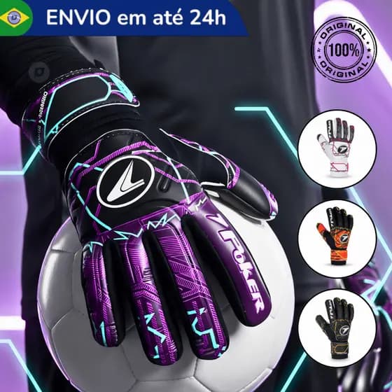 Luva Goleiro Poker Champion 9 Semi-profissional Adulto Futebol Campo Grama Futsal Society - Oficial