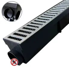 Ralo Linear 50cm Grelha Alumínio coletor Multi Saída Baixa lateral com Tela Anti Inseto
