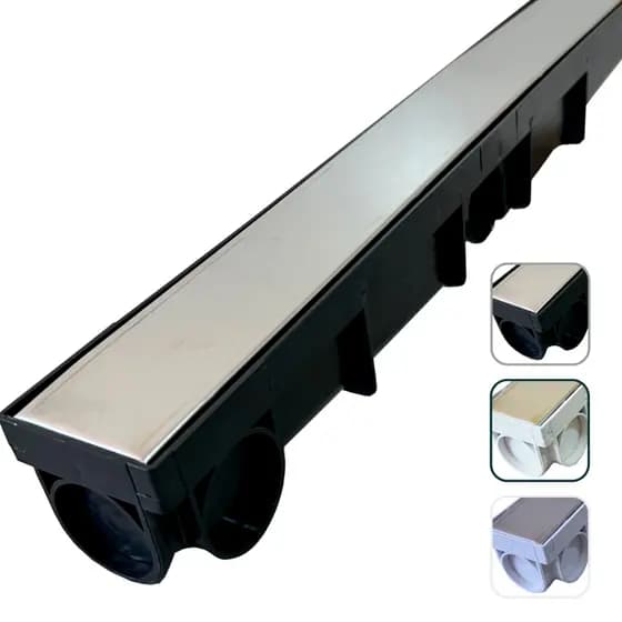 Ralo Linear 6x50cm Inox espelhado Oculto Luxo com Coletor sifonado Banheiro seca Piso Seca box
