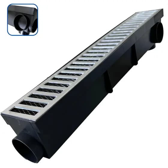 Ralo Linear 50cm Grelha Alumínio coletor Multi Saída Baixa lateral com Tela Anti Insetos