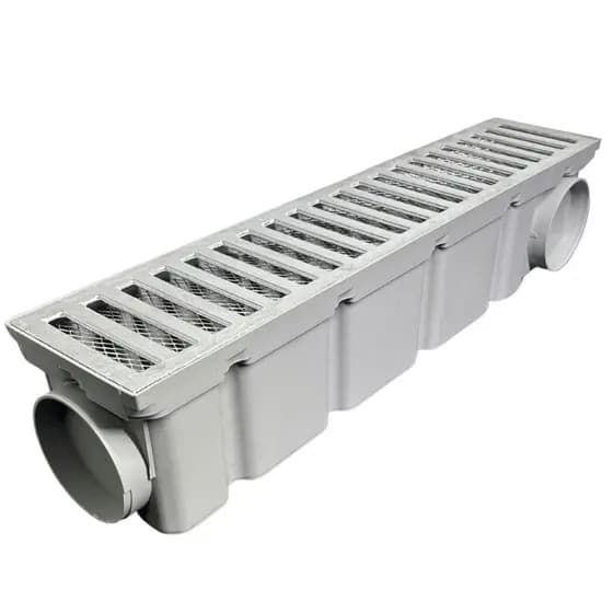 Ralo Linear 10cm por 50cm Grelha Alumínio Tela Anti Inseto coletor Cinza de água Piscina