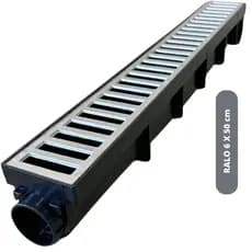 Ralo Linear 6x50cm Grelha Alumínio Com Caixa Coletor Sifonado De Água pluvial