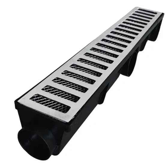 Ralo Linear 8x50 Grelha Alumínio com coletor Sifonado água pluvial Anti Odor E Tela anti inseto