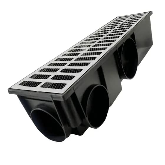 Kit com Ralo Linear Completo de 15cm x 50cm Tela de Inseto alto escoamento Conexão Saída de 75mm e ou 100mm