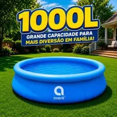 Piscina Inflável Redonda 1000L PVC 1,68m x 51cm para ciranças