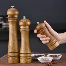 5/8/10 Polegada Moedor De Madeira Moinho Pimenta manual Núcleo Cerâmica Sal Marinho Tempero Garrafa base Conjunto Ferram