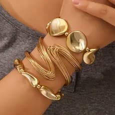 Pulseira Irregular De Design Exagerado Estilo Europeu E Americano , Acessórios De Joias De Tendência De Moda Feminina 3