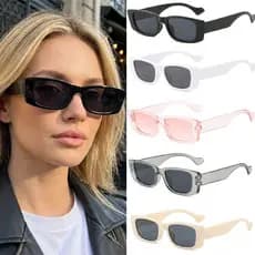 Vintage Preto Quadrado Óculos De Sol Mulher Marca Luxo Pequeno Retângulo Feminino Gradiente Espelho Claro Oculos