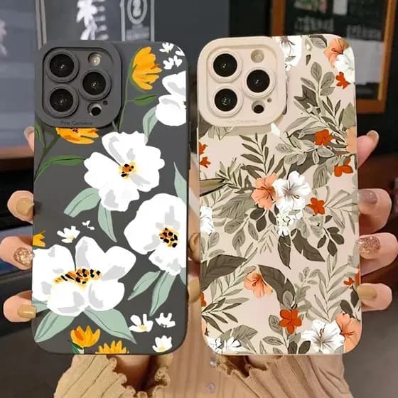 Estojo Floral De Luxo Para iPhone 15 Pro Max 11 12 13 14 XS XR 14 15 7 8 Plus SE 2020 Mini Capa De Silicone Macia De Olho De Anjo