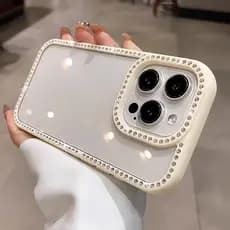 Capa De Telefone Transparente Para iphone 16 17 15 14 Pro Max 11 13 12 16e XR X XS 7 8 Plus Glitter Diamante