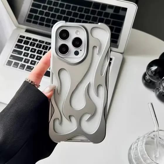 Capa De Telefone Para iPhone 13 12 11 16 15 14 Pro Max Fosco 3D Chama Oca Dissipação De Calor Protetora À Prova De Choqu