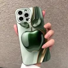 Capa De Telefone Padrão De Maçã Verde Para iPhone 11 13 14 15 16 17 12 Pro Max 16E XR X XS SE 7 8 Plus Silicone Macio
