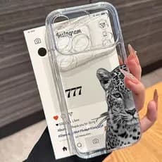 Pantera Leopardo Design Caso Para iPhone 17 16 15 14 13 12 11 ProMax 7 8 Plus X XS XR 16e Ar Macio Claro Capa