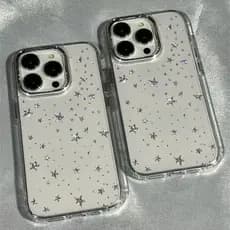 Moda Ins Estrelas Caso De Telefone Para IPhone 17 16e 16 15 14 13 12 11 Pro Max X XR XSMAX 8 7 Ar Plus Claro Capa Macia