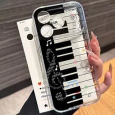 Carta Música Nota Pintada Caso De Telefone Para Samsung S25 S24 Ultra S23 FE S22 Plus A16 A55 A15 A35 A36 A53 A54 5G Cap